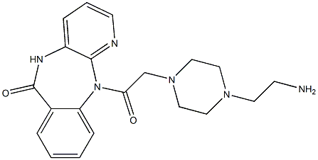 5,11-Dihydro-11-[[4-(2-aminoethyl)-1-piperazinyl]acetyl]-6H-pyrido[2,3-b][1,4]benzodiazepin-6-one Struktur