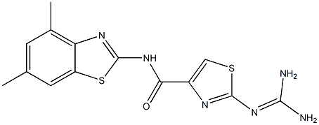 2-(Diaminomethyleneamino)-N-(4,6-dimethyl-2-benzothiazolyl)thiazole-4-carboxamide Struktur