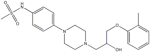 1-[4-[4-(Methylsulfonylamino)phenyl]-1-piperazinyl]-3-(2-methylphenoxy)-2-propanol Struktur