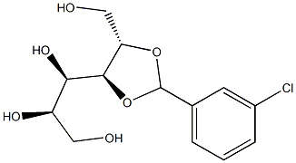 2-O,3-O-(3-Chlorobenzylidene)-D-glucitol Struktur