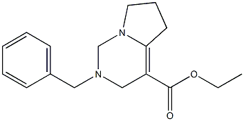 2-Benzyl-1,2,3,5,6,7-hexahydropyrrolo[1,2-c]pyrimidine-4-carboxylic acid ethyl ester Struktur