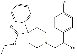 1-[2-Hydroxy-2-(4-chlorophenyl)ethyl]-4-phenylpiperidine-4-carboxylic acid ethyl ester Struktur