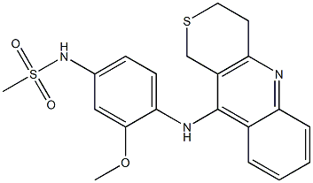 N-[3-Methoxy-4-[[[3,4-dihydro-1H-thiopyrano[4,3-b]quinolin]-10-yl]amino]phenyl]methanesulfonamide Struktur