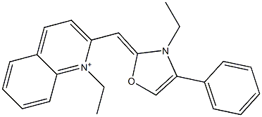 1-Ethyl-2-[[3-ethyl-4-phenyloxazol-2(3H)-ylidene]methyl]quinolinium Struktur