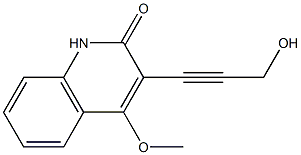 3-(3-Hydroxy-1-propynyl)-4-methoxyquinolin-2(1H)-one Struktur