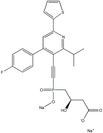 (3R)-4-[[[4-(4-Fluorophenyl)-2-isopropyl-6-(2-thienyl)-3-pyridinyl]ethynyl]sodiooxyphosphinyl]-3-hydroxybutyric acid sodium salt Struktur