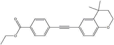 4-[[(3,4-Dihydro-4,4-dimethyl-2H-1-benzopyran)-6-yl]ethynyl]benzoic acid ethyl ester Struktur