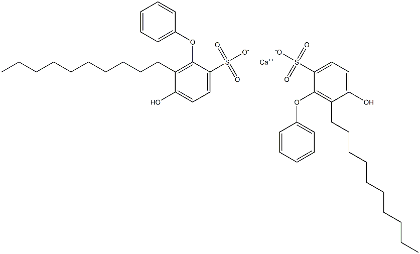 Bis(5-hydroxy-6-decyl[oxybisbenzene]-2-sulfonic acid)calcium salt Struktur