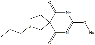 5-Ethyl-5-(propylthiomethyl)-2-sodiooxy-4,6(1H,5H)-pyrimidinedione Struktur