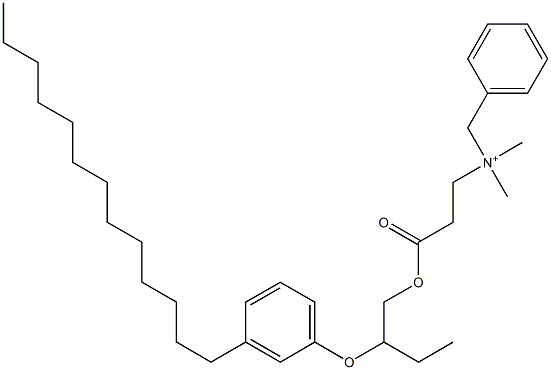 N,N-Dimethyl-N-benzyl-N-[2-[[2-(3-tridecylphenyloxy)butyl]oxycarbonyl]ethyl]aminium Struktur