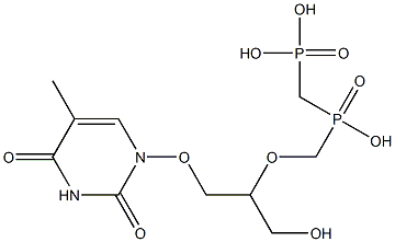 1-[2-[[Hydroxy(phosphonomethyl)phosphinyl]methoxy]-3-hydroxypropoxy]thymine Struktur