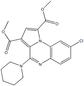 8-Chloro-4-piperidinopyrrolo[1,2-a]quinoxaline-1,3-dicarboxylic acid dimethyl ester Struktur