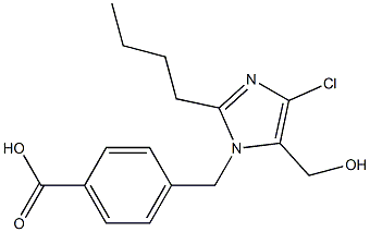 4-(2-Butyl-4-chloro-5-hydroxymethyl-1H-imidazol-1-ylmethyl)benzoic acid Struktur