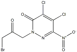 4,5-Dichloro-6-nitro-2-(3-bromo-2-oxopropyl)pyridazin-3(2H)-one Struktur