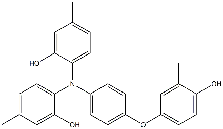 N,N-Bis(2-hydroxy-4-methylphenyl)-4-(4-hydroxy-3-methylphenoxy)benzenamine Struktur