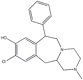 1,2,3,4,6,7,12,12a-Octahydro-7-phenyl-10-chloro-2-methylpyrazino[2,1-b][3]benzazepin-9-ol Struktur