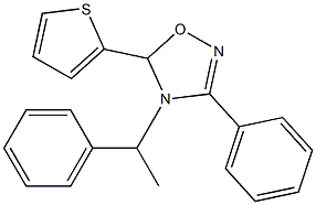 3-Phenyl-4-(1-phenylethyl)-5-(2-thienyl)-4,5-dihydro-1,2,4-oxadiazole Struktur