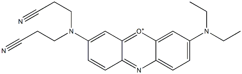 3-[Bis(2-cyanoethyl)amino]-7-(diethylamino)phenoxazin-5-ium Struktur