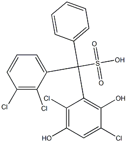 (2,3-Dichlorophenyl)(2,5-dichloro-3,6-dihydroxyphenyl)phenylmethanesulfonic acid Struktur