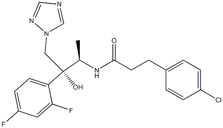 N-[(1R,2R)-2-(2,4-Difluorophenyl)-2-hydroxy-1-methyl-3-(1H-1,2,4-triazol-1-yl)propyl]-4-chlorobenzenepropanamide Struktur