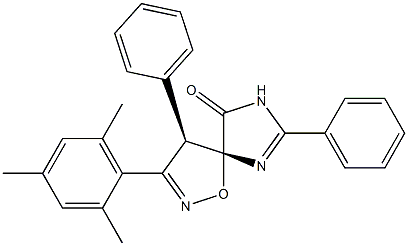 (4R,5R)-3-(2,4,6-Trimethylphenyl)-4,8-diphenyl-1-oxa-2,7,9-triazaspiro[4.4]nona-2,8-dien-6-one Struktur