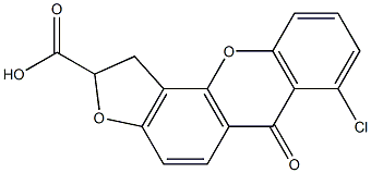 1,2-Dihydro-7-chloro-6-oxo-6H-furo[2,3-c]xanthene-2-carboxylic acid Struktur