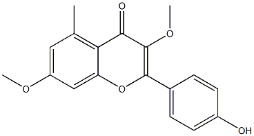 2-(4-Hydroxyphenyl)-3,7-dimethoxy-5-methyl-4H-1-benzopyran-4-one Struktur