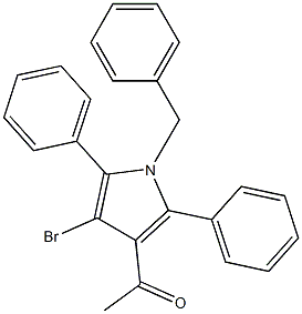 3-Acetyl-4-bromo-1-benzyl-2,5-diphenyl-1H-pyrrole Struktur