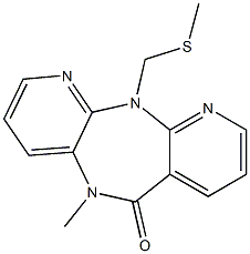 5,11-Dihydro-5-methyl-11-methylthiomethyl-6H-dipyrido[3,2-b:2',3'-e][1,4]diazepin-6-one Struktur