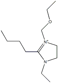 1-Ethyl-2-butyl-3-[ethoxymethyl]-4,5-dihydro-1H-imidazol-3-ium Struktur