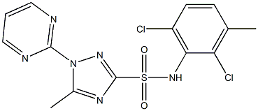 1-(Pyrimidin-2-yl)-5-methyl-N-(2,6-dichloro-3-methylphenyl)-1H-1,2,4-triazole-3-sulfonamide Struktur