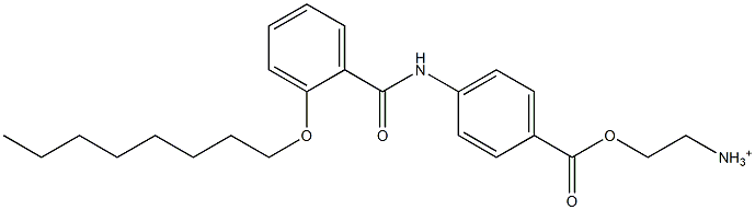 2-[4-[[2-(Octyloxy)benzoyl]amino]benzoyloxy]ethanaminium Struktur