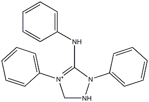 2,3-Dihydro-1,4-diphenyl-5-anilino-1H-1,2,4-triazol-4-ium Struktur