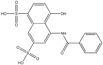 4-Hydroxy-5-(benzoylamino)-1,7-naphthalenedisulfonic acid Struktur