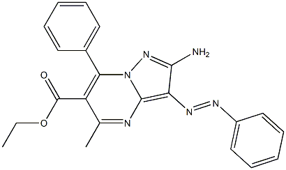 2-Amino-3-phenylazo-5-methyl-7-phenylpyrazolo[1,5-a]pyrimidine-6-carboxylic acid ethyl ester Struktur