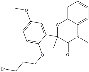 2-[2-(3-Bromopropyloxy)-5-methoxyphenyl]-2-methyl-4-methyl-4H-1,4-benzothiazin-3(2H)-one Struktur