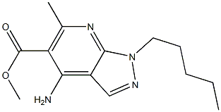 1-Pentyl-4-amino-6-methyl-1H-pyrazolo[3,4-b]pyridine-5-carboxylic acid methyl ester Struktur