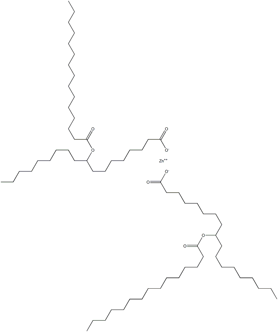 Bis(9-pentadecanoyloxystearic acid)zinc salt Struktur