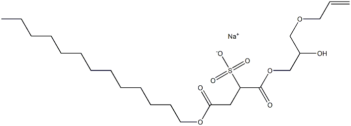 2-(Tridecyloxycarbonyl)-1-[[3-(allyloxy)-2-hydroxypropoxy]carbonyl]-1-ethanesulfonic acid sodium salt Struktur