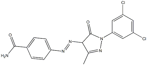 4-(4-Carbamoylphenylazo)-1-(3,5-dichlorophenyl)-3-methyl-5(4H)-pyrazolone Struktur