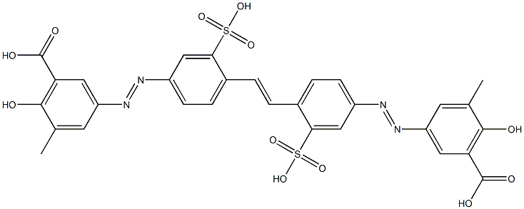 3,3'-[1,2-Ethenediylbis[(3-sulfo-4,1-phenylene)azo]]bis(6-hydroxy-5-methylbenzoic acid) Struktur