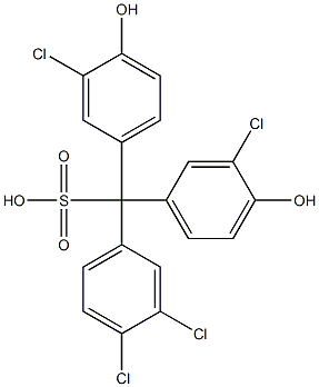 (3,4-Dichlorophenyl)bis(3-chloro-4-hydroxyphenyl)methanesulfonic acid Struktur