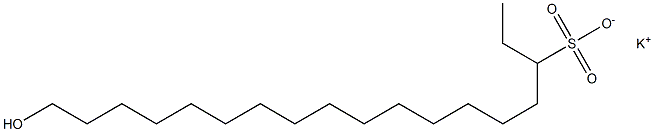 18-Hydroxyoctadecane-3-sulfonic acid potassium salt Struktur