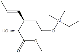 (2R,3R,4E)-2-Hydroxy-3-[2-[((1-methylethyl)dimethylsilyl)oxy]ethyl]-4-hexenoic acid methyl ester Struktur