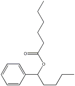 Hexanoic acid 1-phenylpentyl ester Struktur