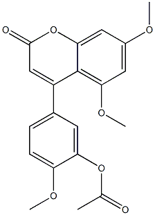 5,7-Dimethoxy-4-(3-acetoxy-4-methoxyphenyl)-2H-1-benzopyran-2-one Struktur