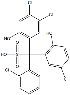 (2-Chlorophenyl)(3-chloro-6-hydroxyphenyl)(3,4-dichloro-6-hydroxyphenyl)methanesulfonic acid Struktur