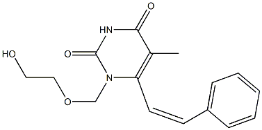 1-(2-Hydroxyethoxymethyl)-6-[(Z)-2-phenylethenyl]thymine Struktur