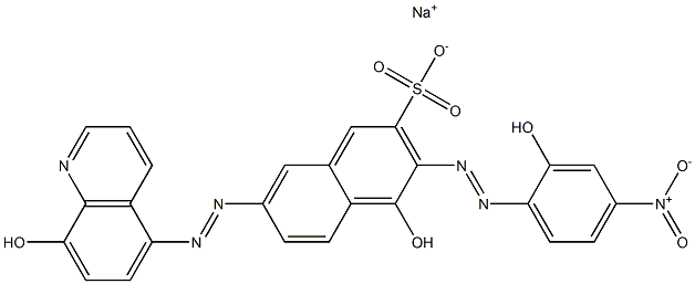 4-Hydroxy-7-[(8-hydroxy-5-quinolyl)azo]-3-[(2-hydroxy-4-nitrophenyl)azo]naphthalene-2-sulfonic acid sodium salt Struktur