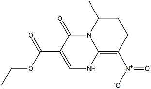 9-Nitro-6-methyl-4-oxo-1,6,7,8-tetrahydro-4H-pyrido[1,2-a]pyrimidine-3-carboxylic acid ethyl ester Struktur